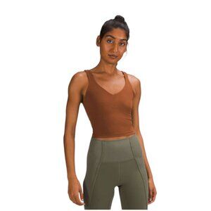 Lululemon Align Tank Top Womens 12 Roasted Brown Cropped Nulu LW1CW4S Yoga Run